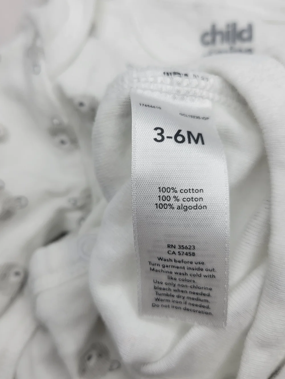 Carter's White Long-Sleeve Bodysuit with Gray Bear Print